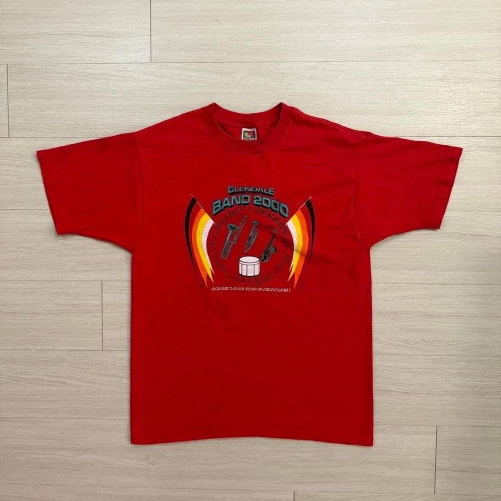 2000 Glendale Band Red Short Sleeve Shirt Mens Size Large Vintage Music